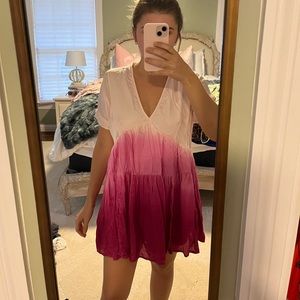 ombre day silk dress